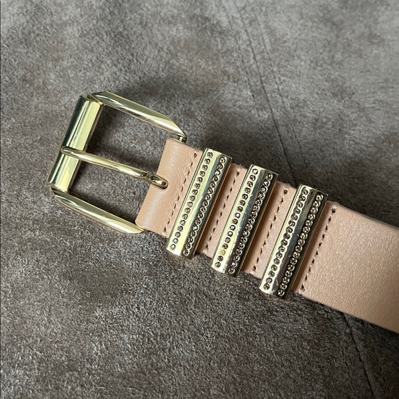 J. Crew Leather Belt Gold Hardware with Rhinestones XS - Picture 7 of 9